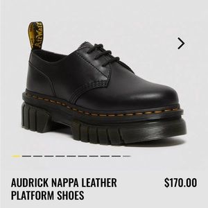 Dr. Martens AUDRICK NAPPA LEATHER PLATFORM SHOES. New in box with tag